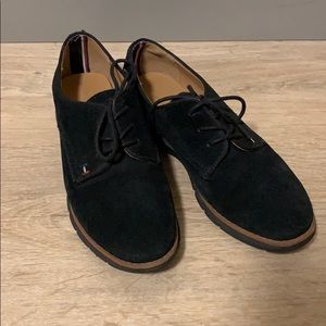 Tommy Hilfiger black suede shoes.